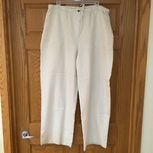 Caribbean Joe XL Cream Casual Rayon Pants